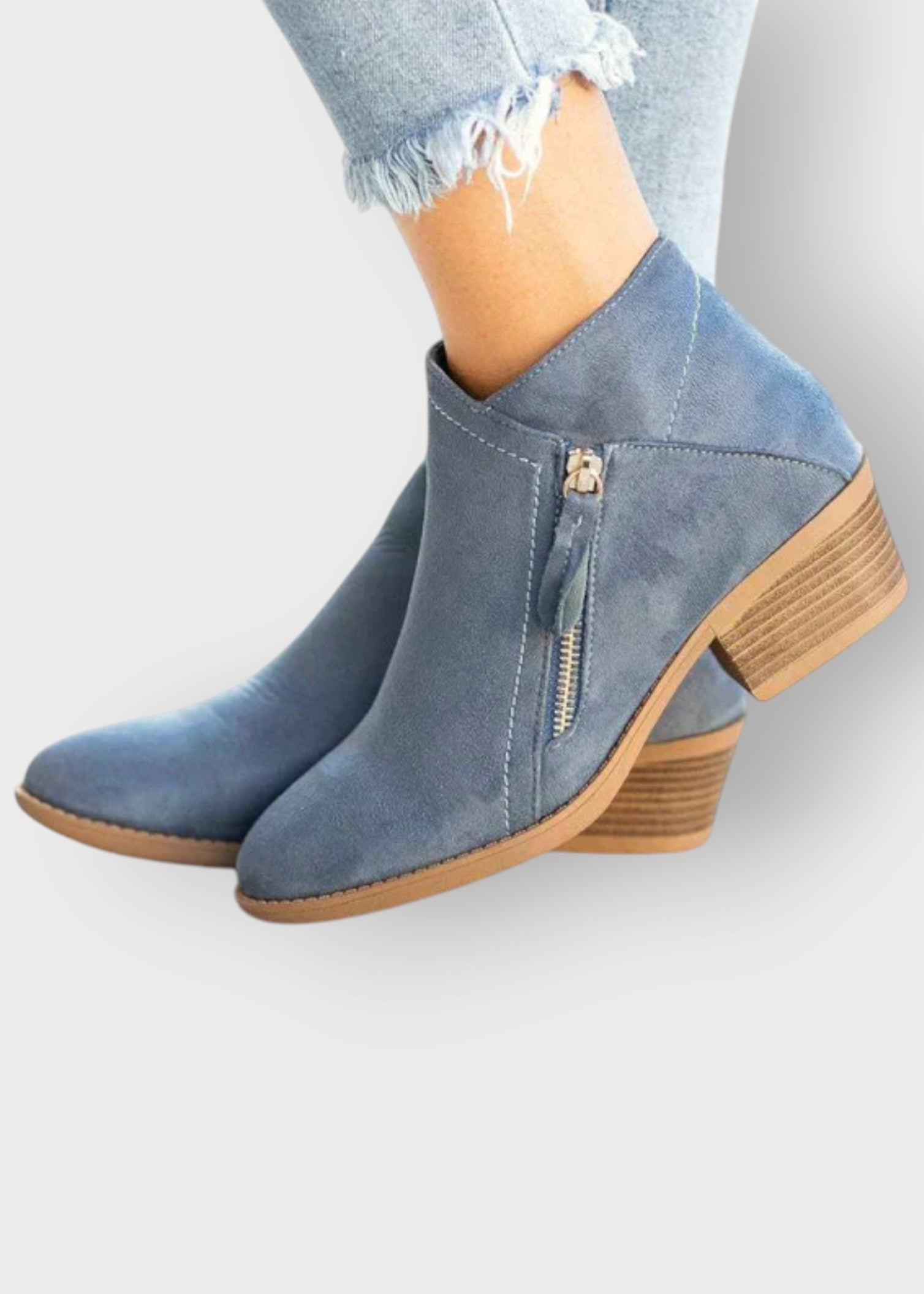 Sienna – Classic Ankle Boots with Side Zipper and Block Heel