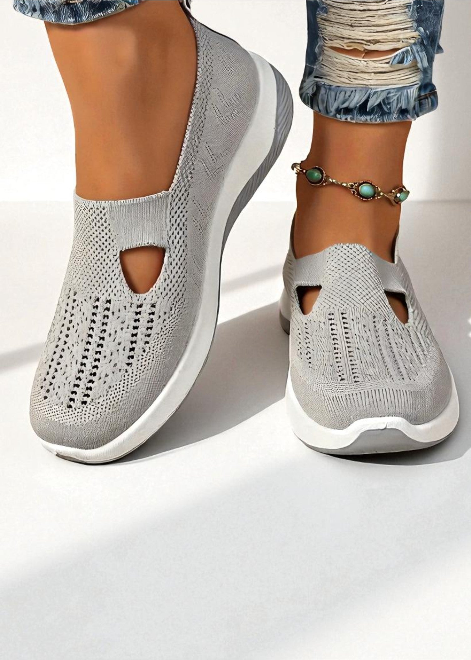 Livia – Lightweight Knit Trainer with Cut-Out Detail