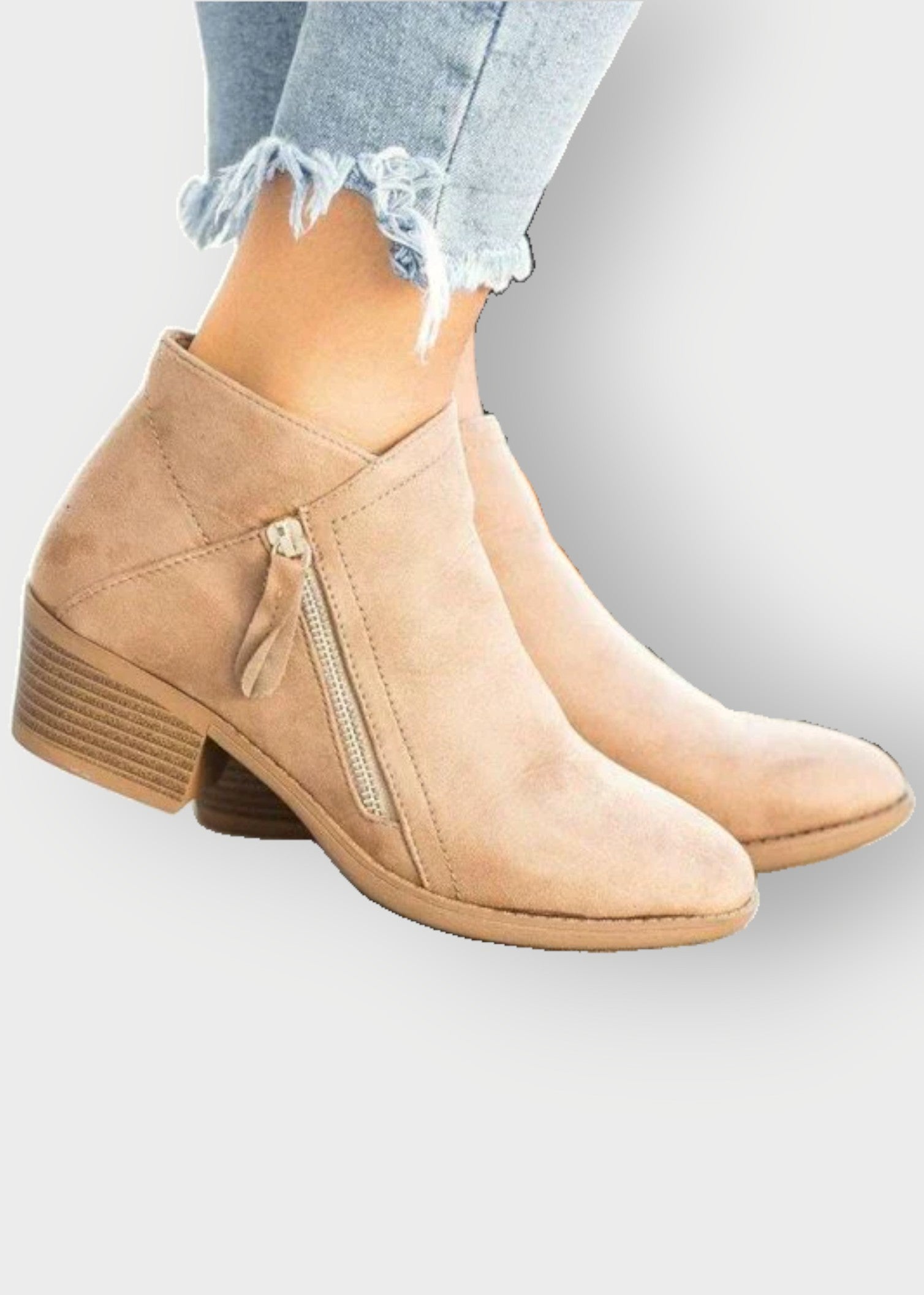 Sienna – Classic Ankle Boots with Side Zipper and Block Heel