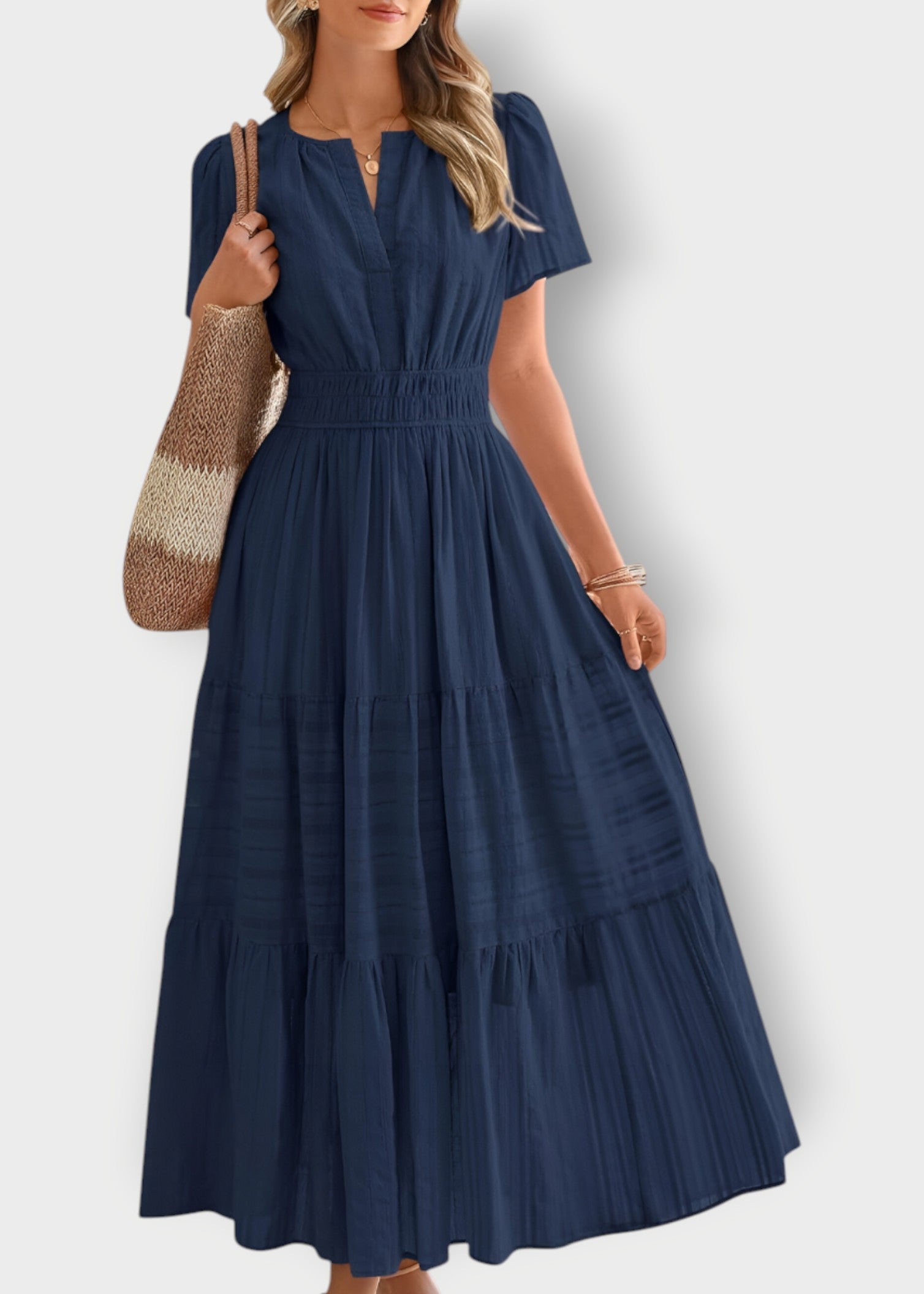 Elena – Classic Cotton Maxi Dress