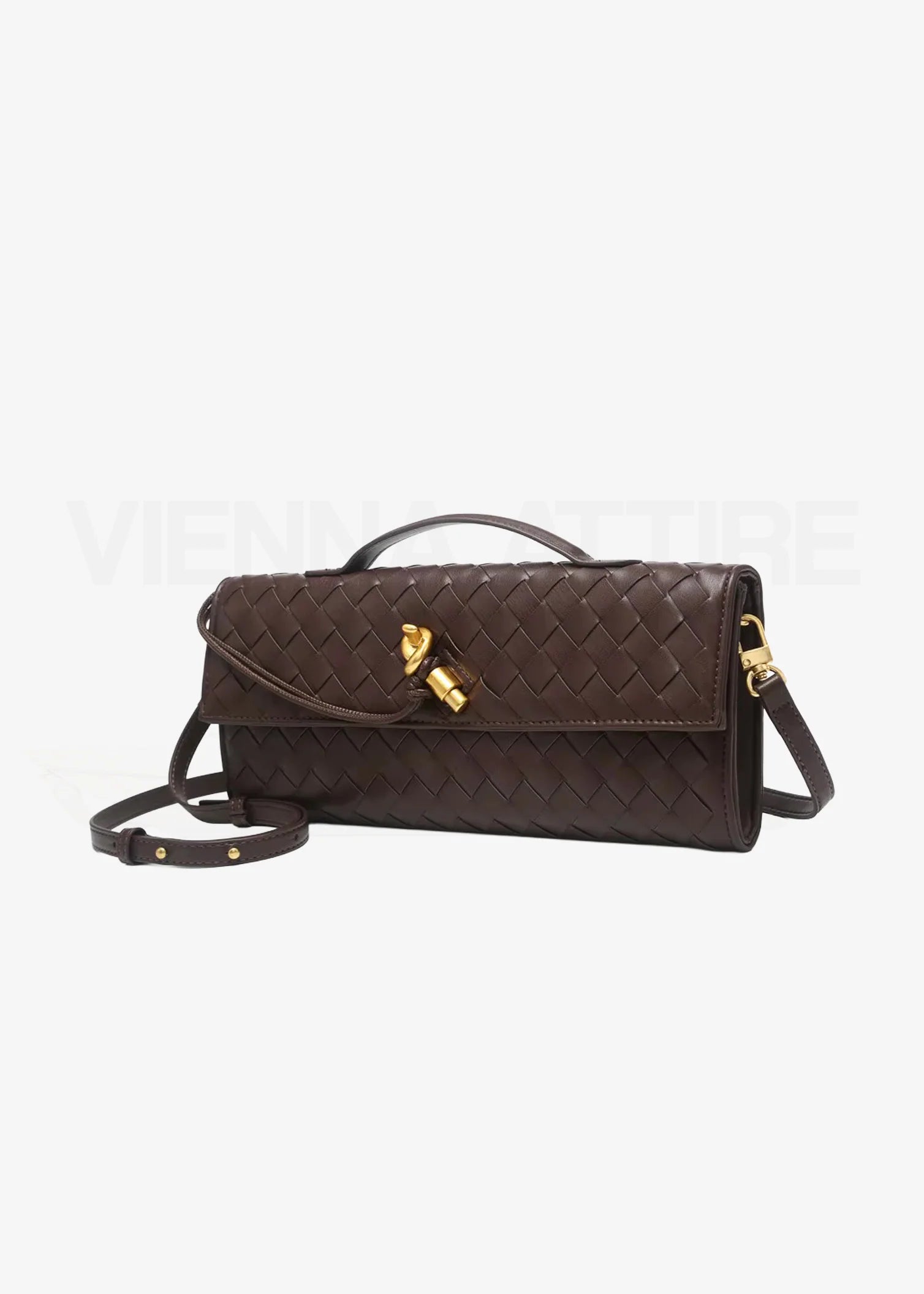 Anna – Woven Clutch with Knot Detail and Shoulder Strap
