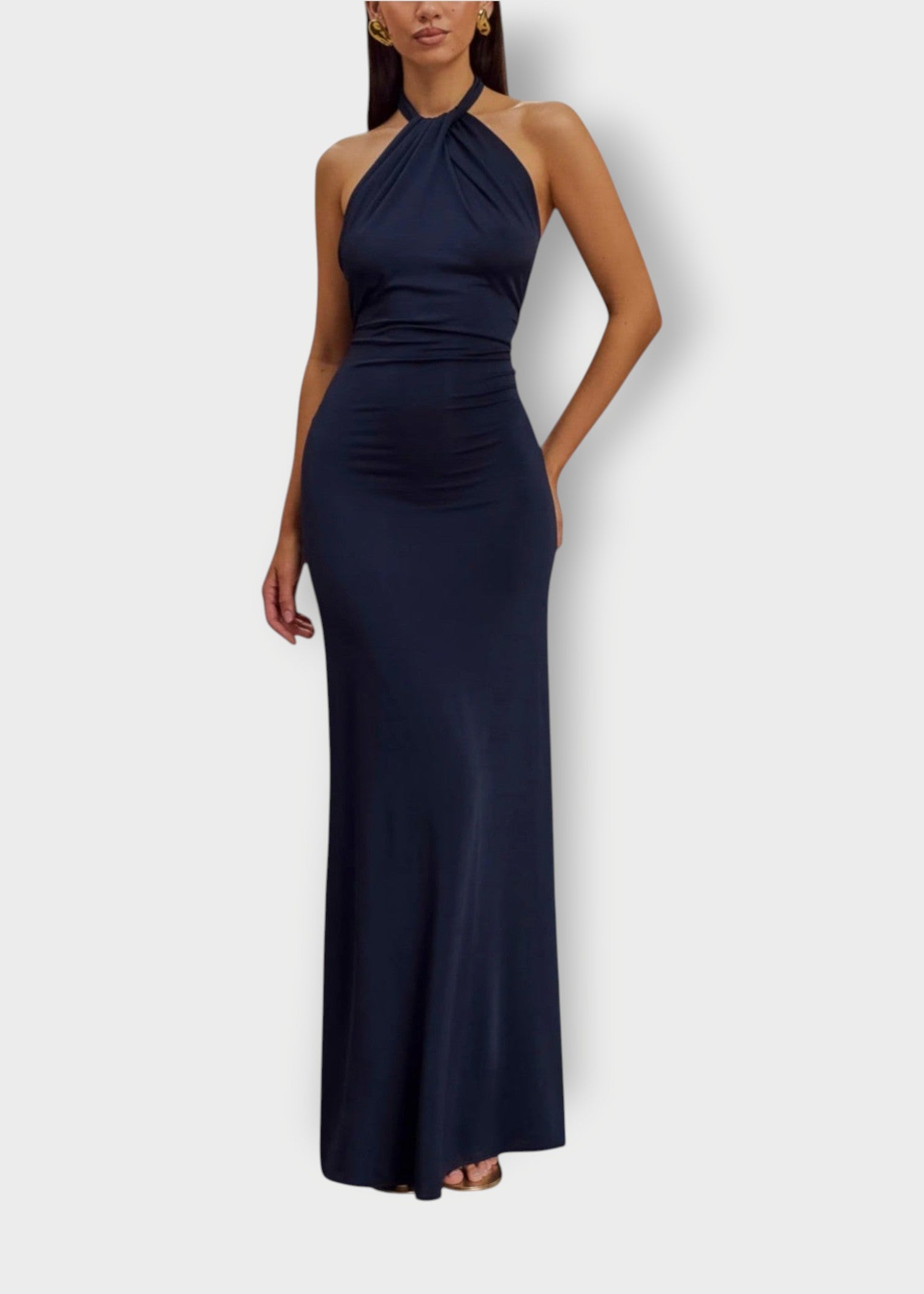 Selina – Elegant Halter Neck Maxi Dress