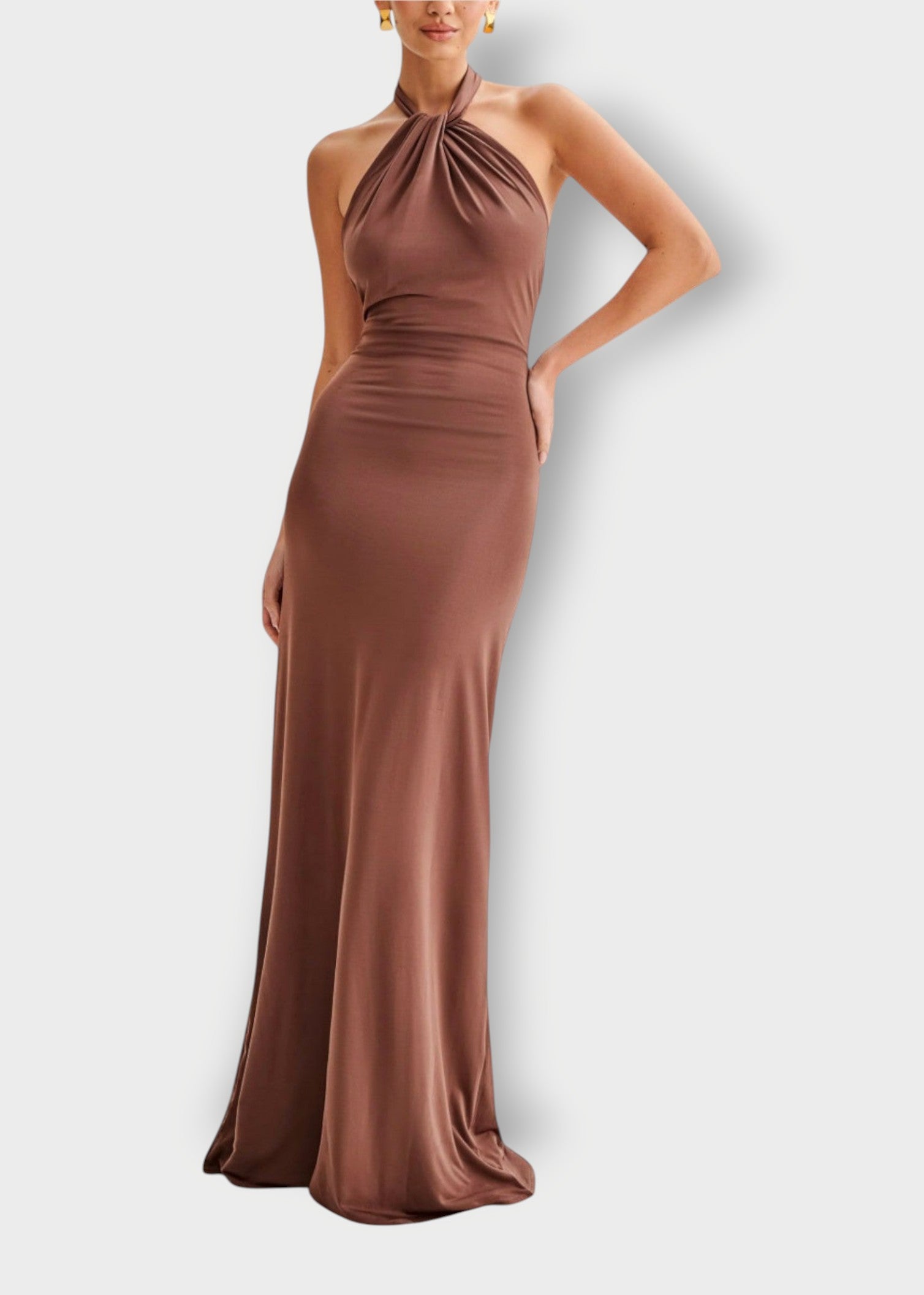 Selina – Elegant Halter Neck Maxi Dress