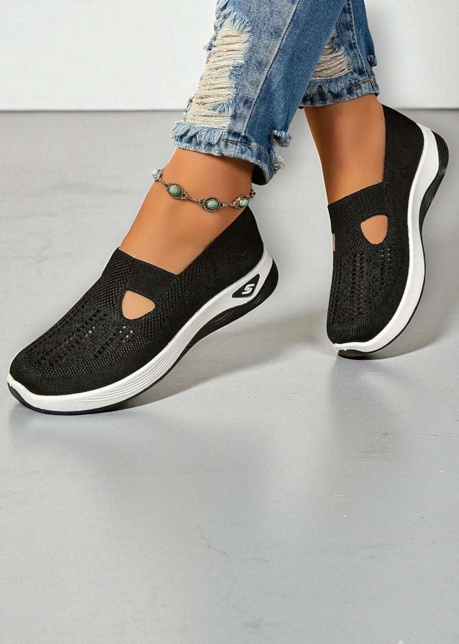 Livia – Lightweight Knit Trainer with Cut-Out Detail
