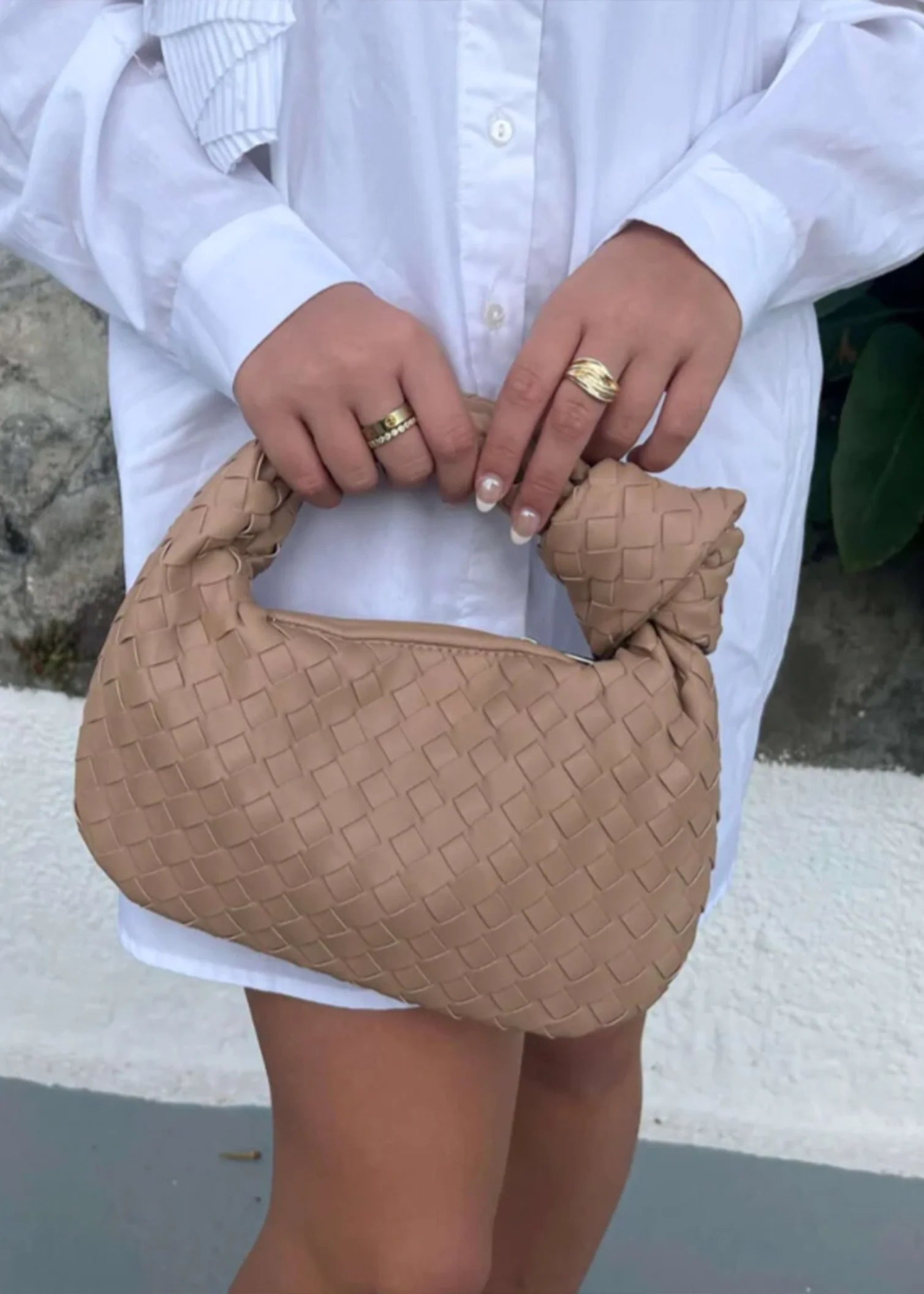 Ava Mini – Round Handle Bag with Braided Design