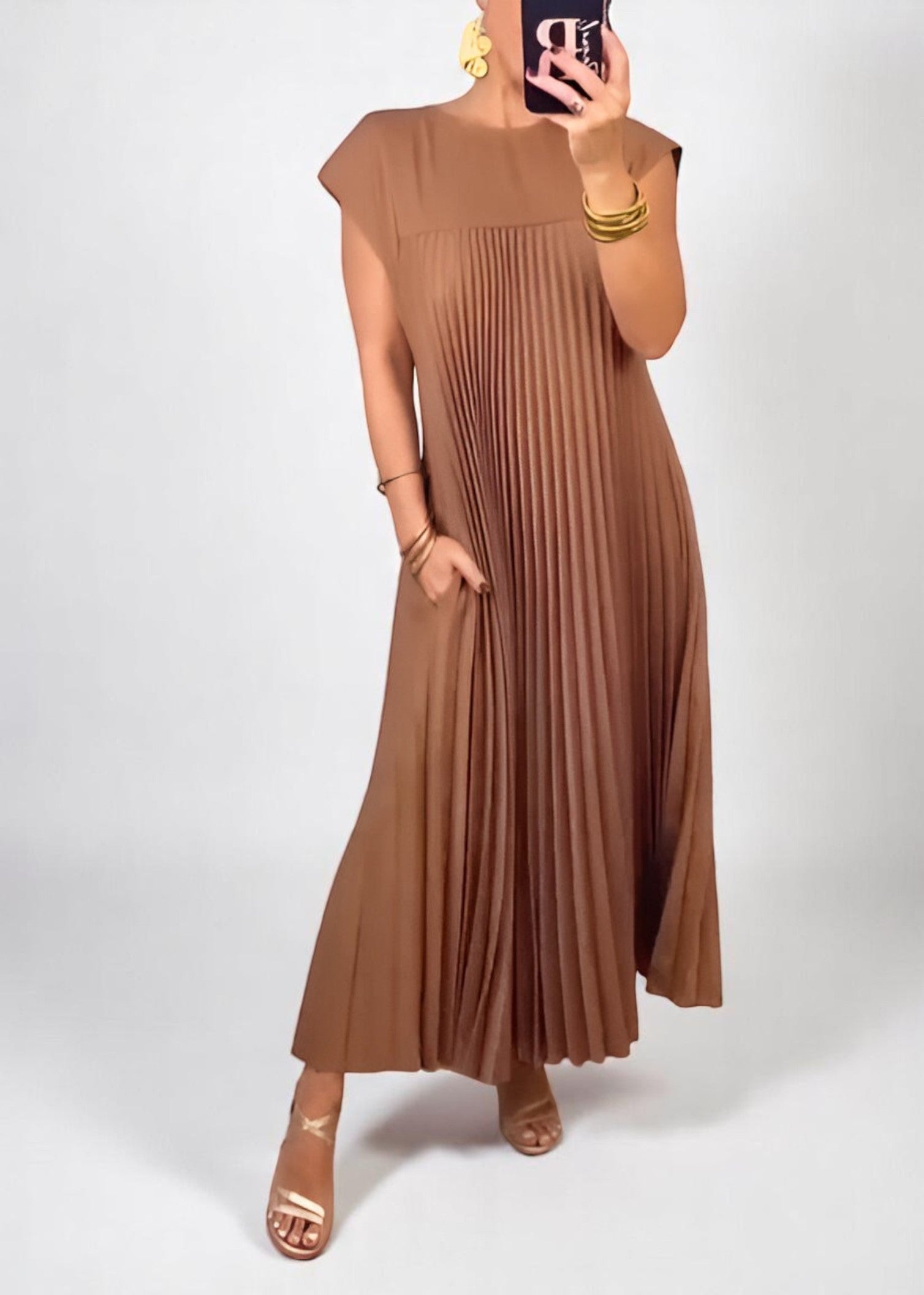 Isla Pleated Dress – Minimalistic & Elegant