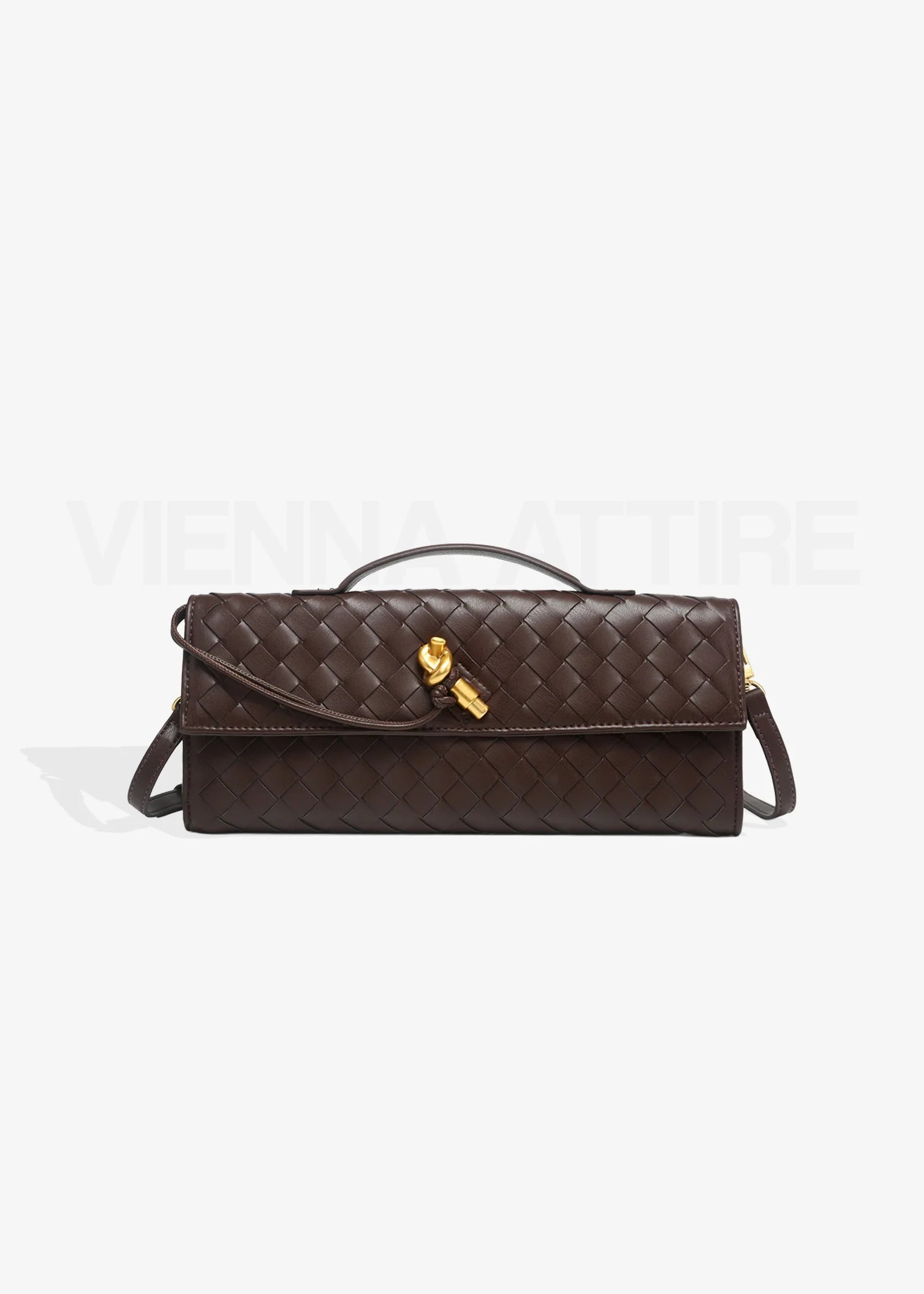 Anna – Woven Clutch with Knot Detail and Shoulder Strap