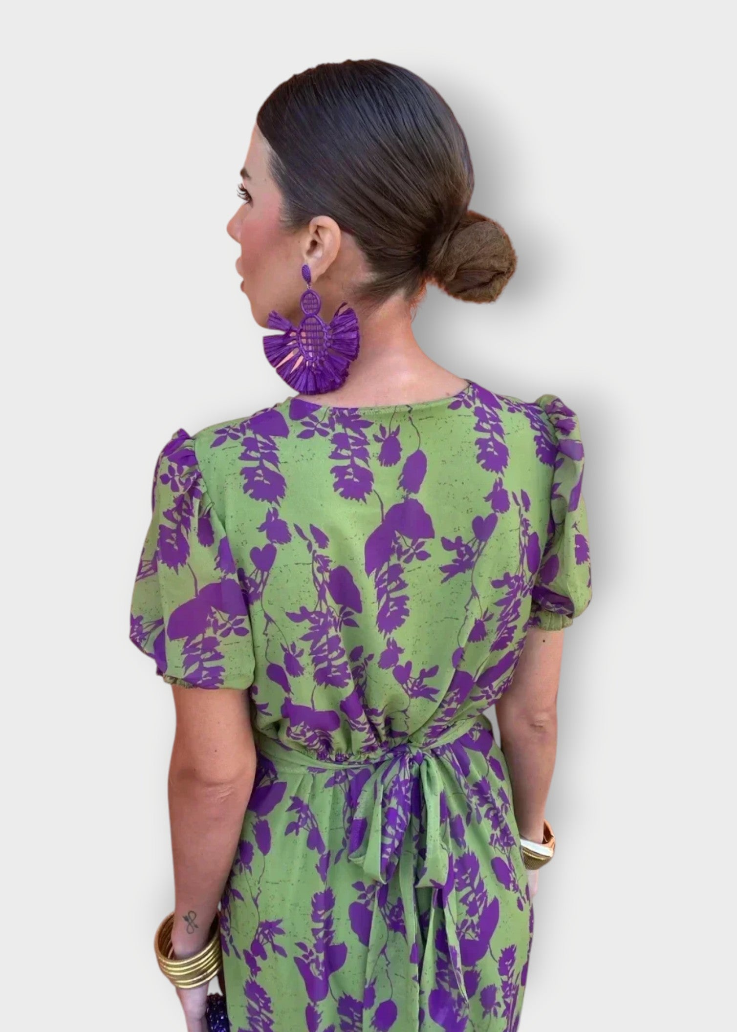 Viola – Puff Sleeve Wrap Midi Dress