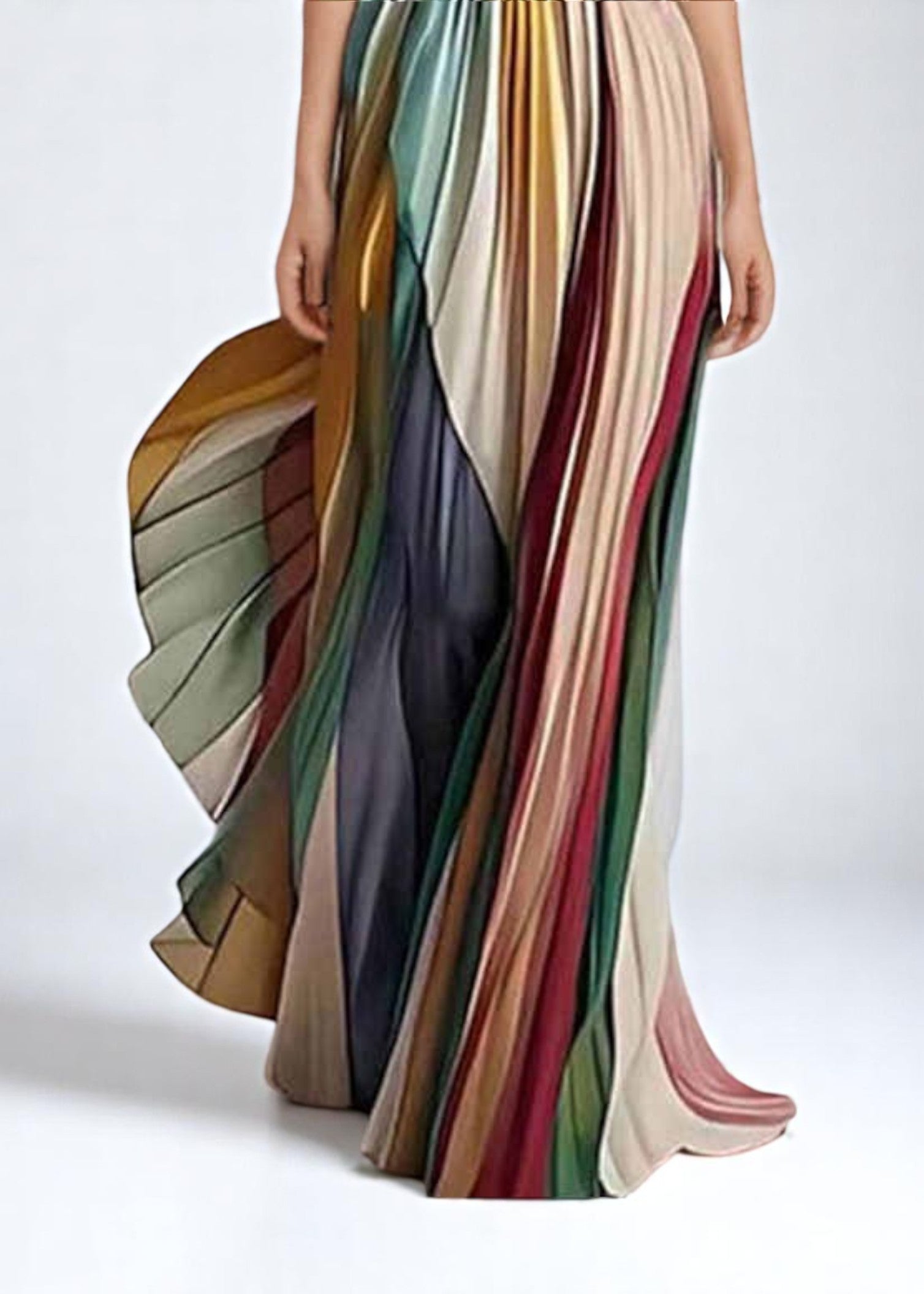 Marisol Pleated Dress – A Splash of Colour with Style