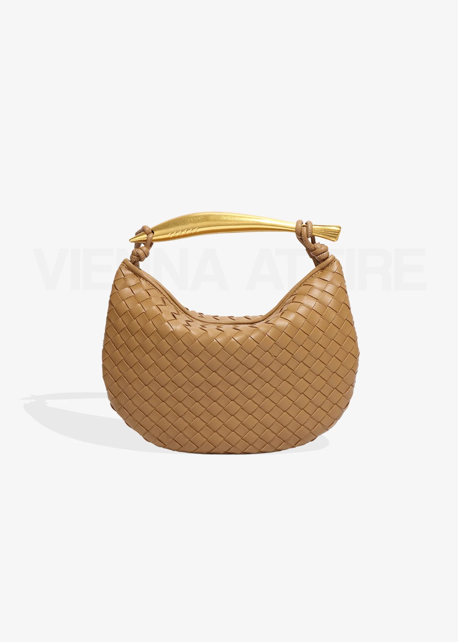Alexandra – Woven Design Bag with Gold Handle