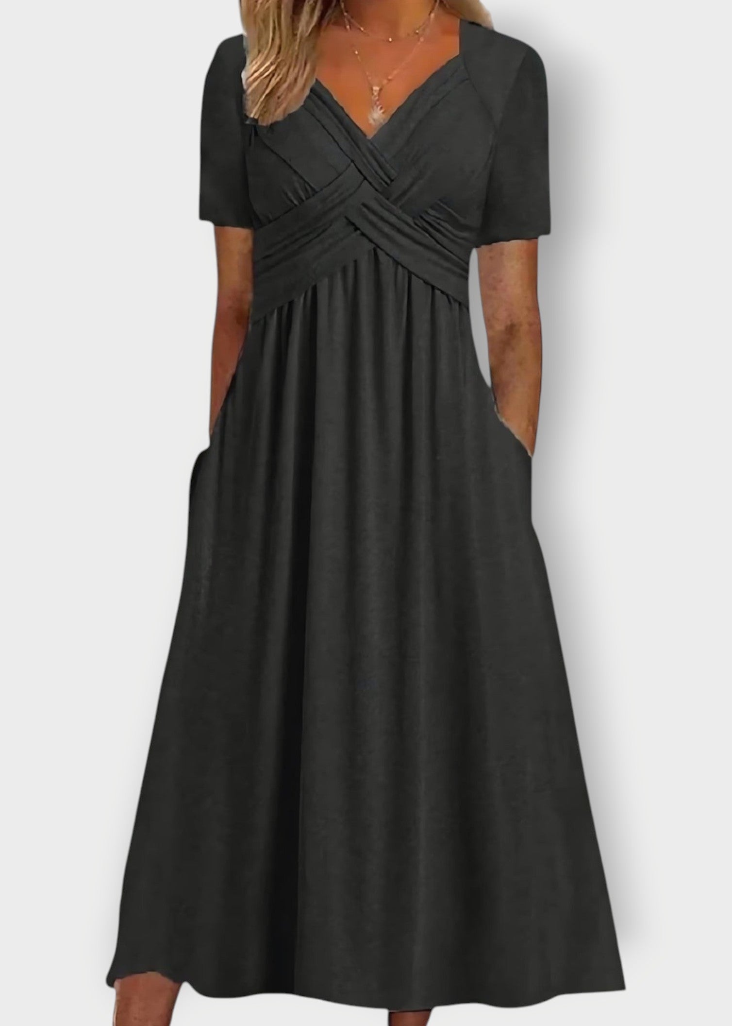 Grace – Elegant Empire Waist Midi Dress