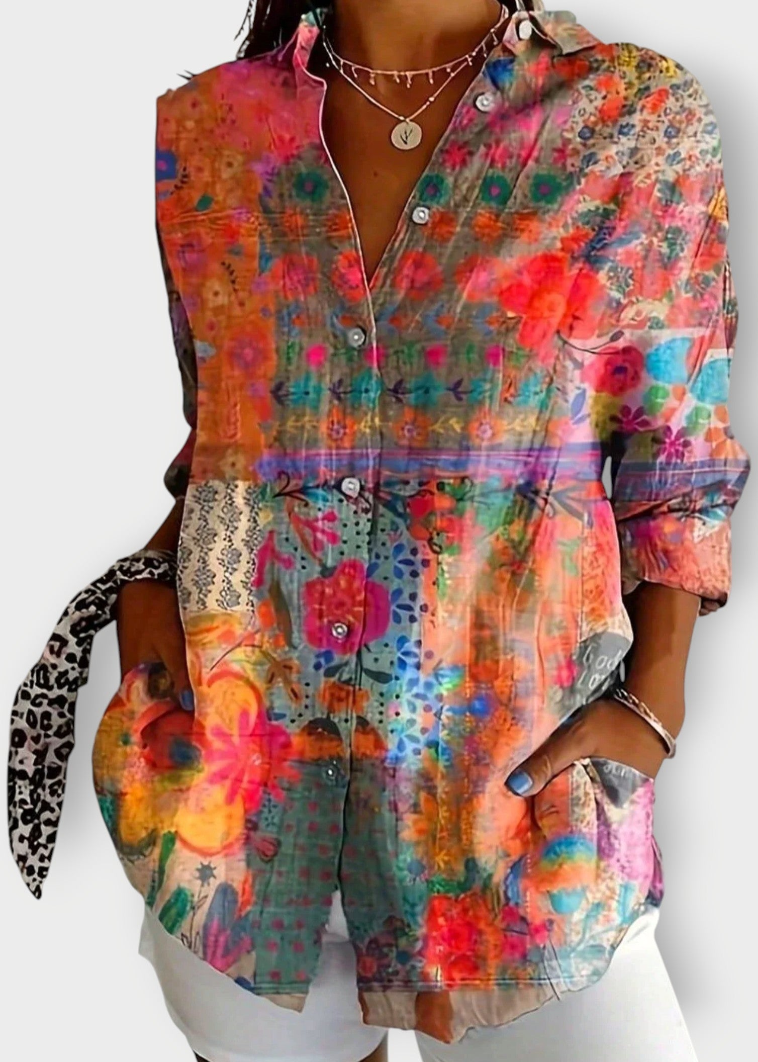 Freya – Watercolour Floral Blouse