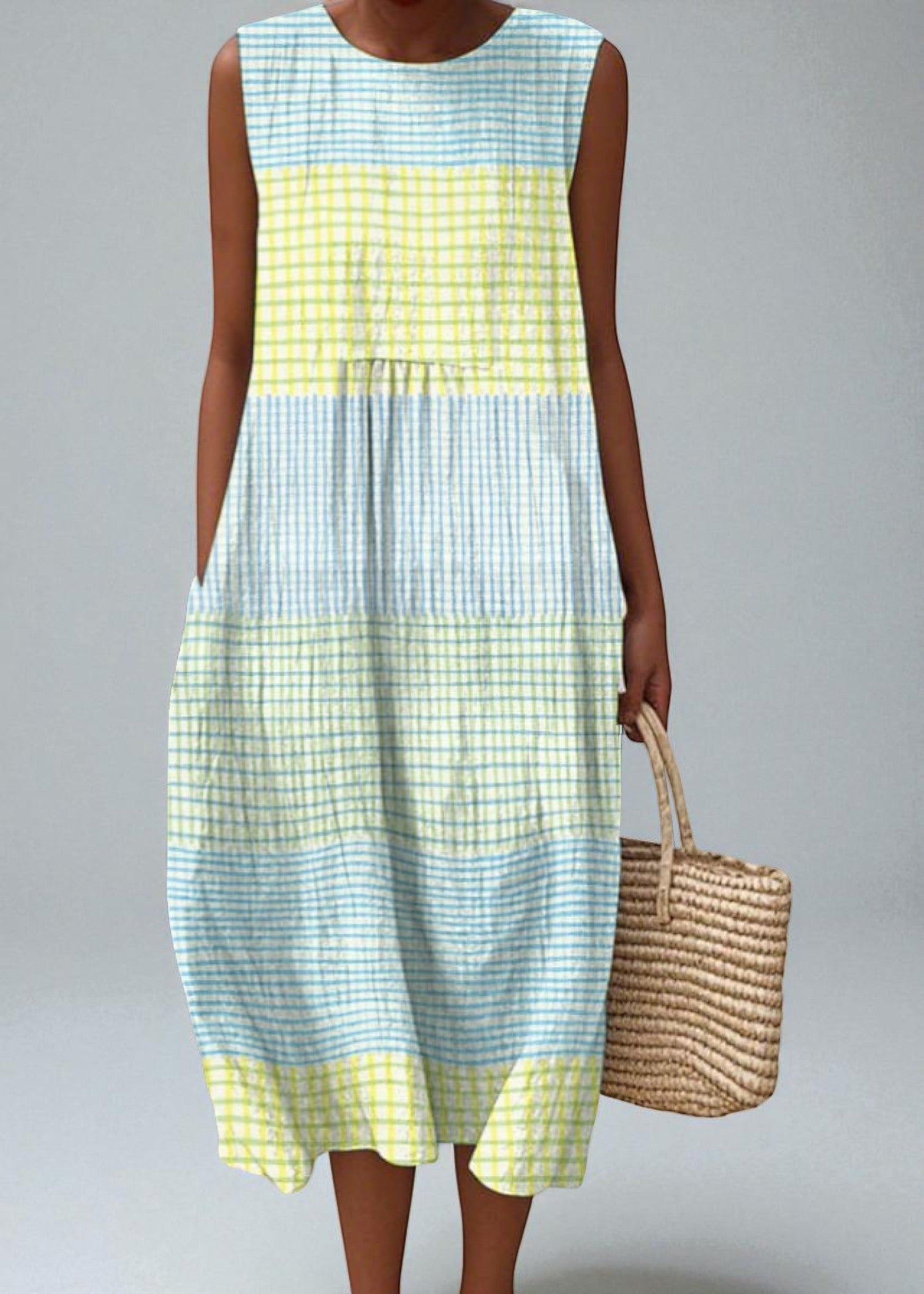 Anna – Breezy Checked Midi Dress