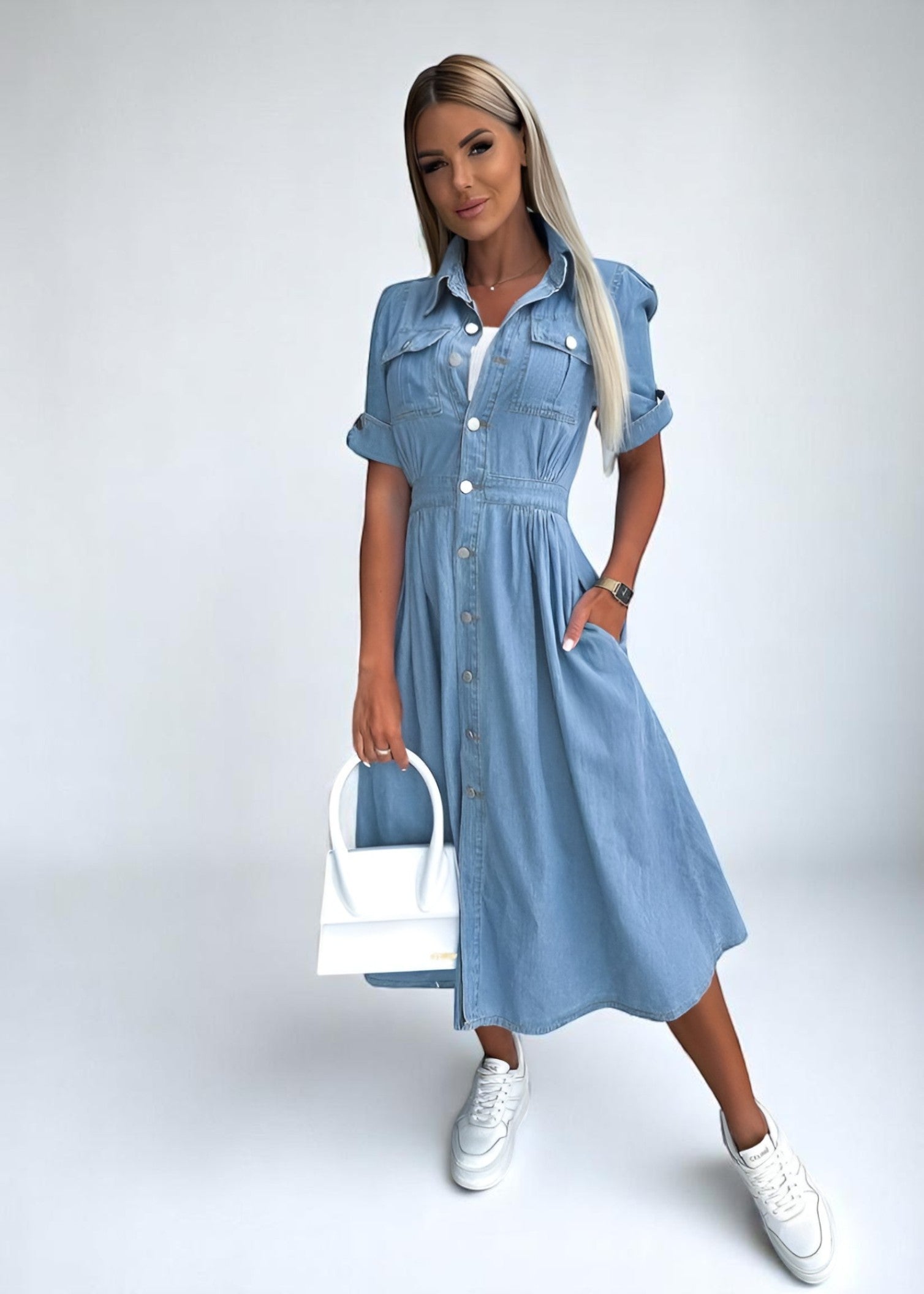 Sienna Denim Dress – Timeless & City-Chic