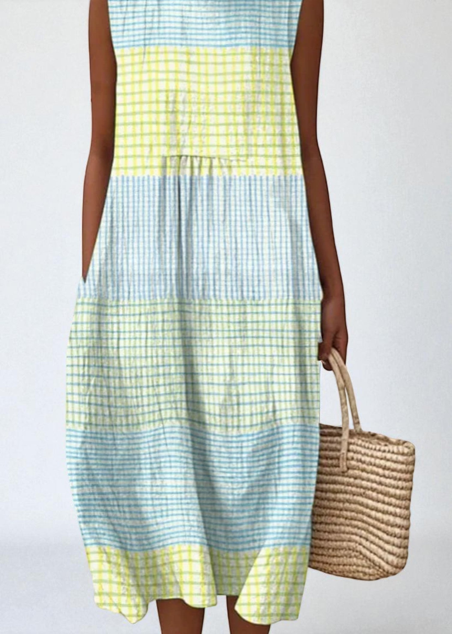 Anna – Breezy Checked Midi Dress