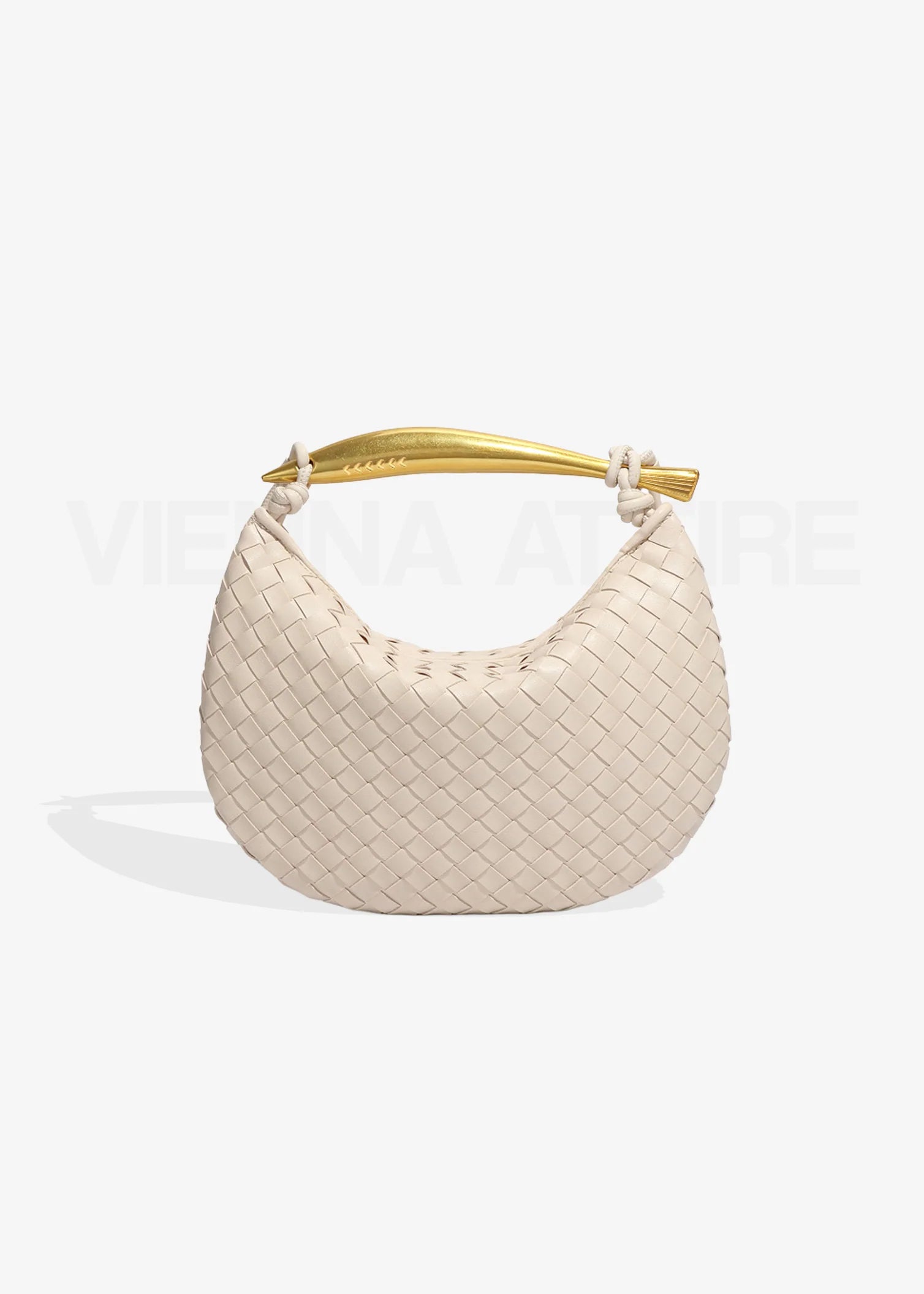 Alexandra – Woven Design Bag with Gold Handle