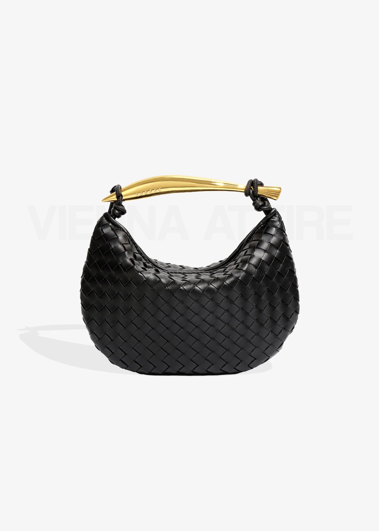 Alexandra – Woven Design Bag with Gold Handle