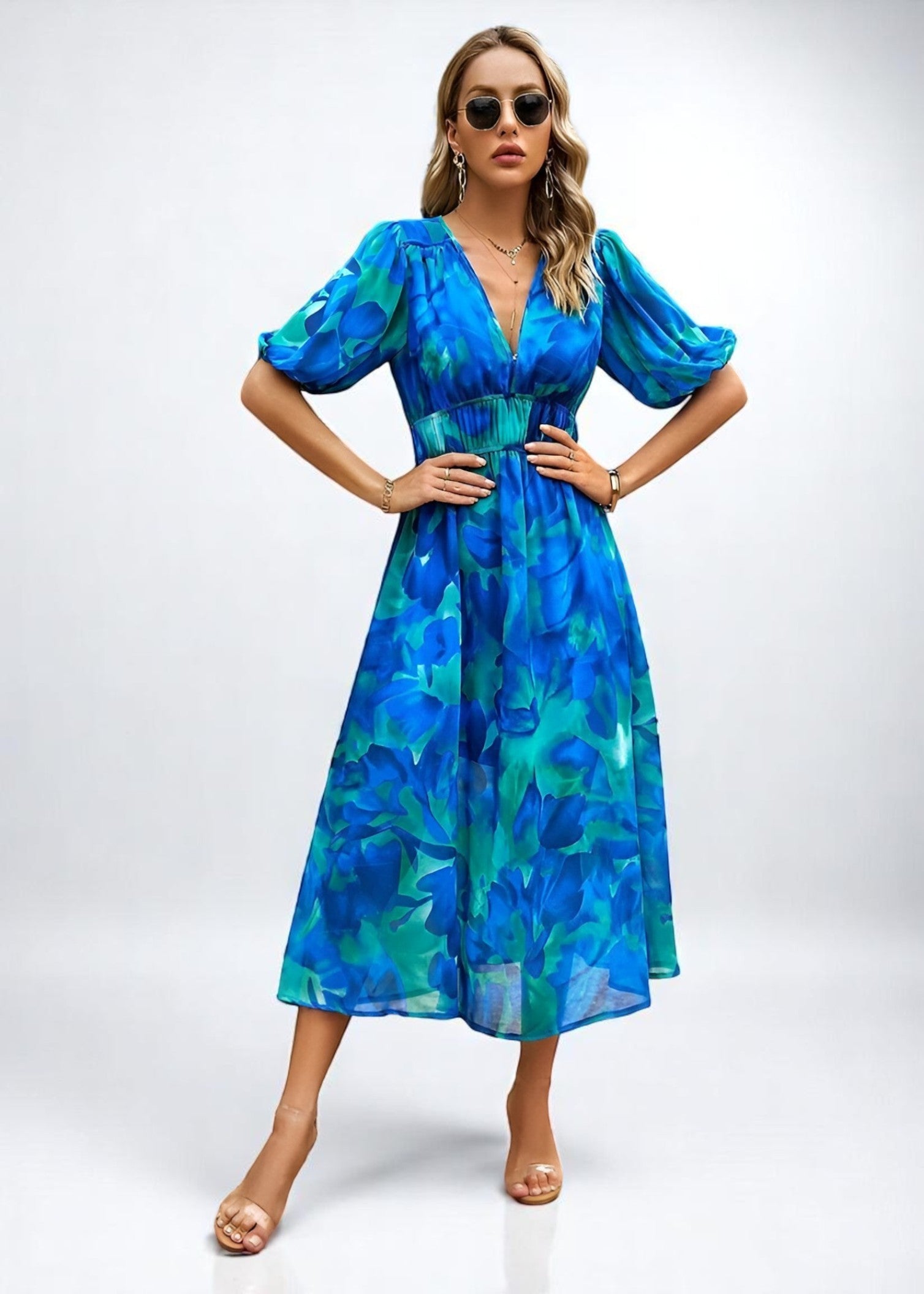 Flora Midi Dress – Summery & Expressive