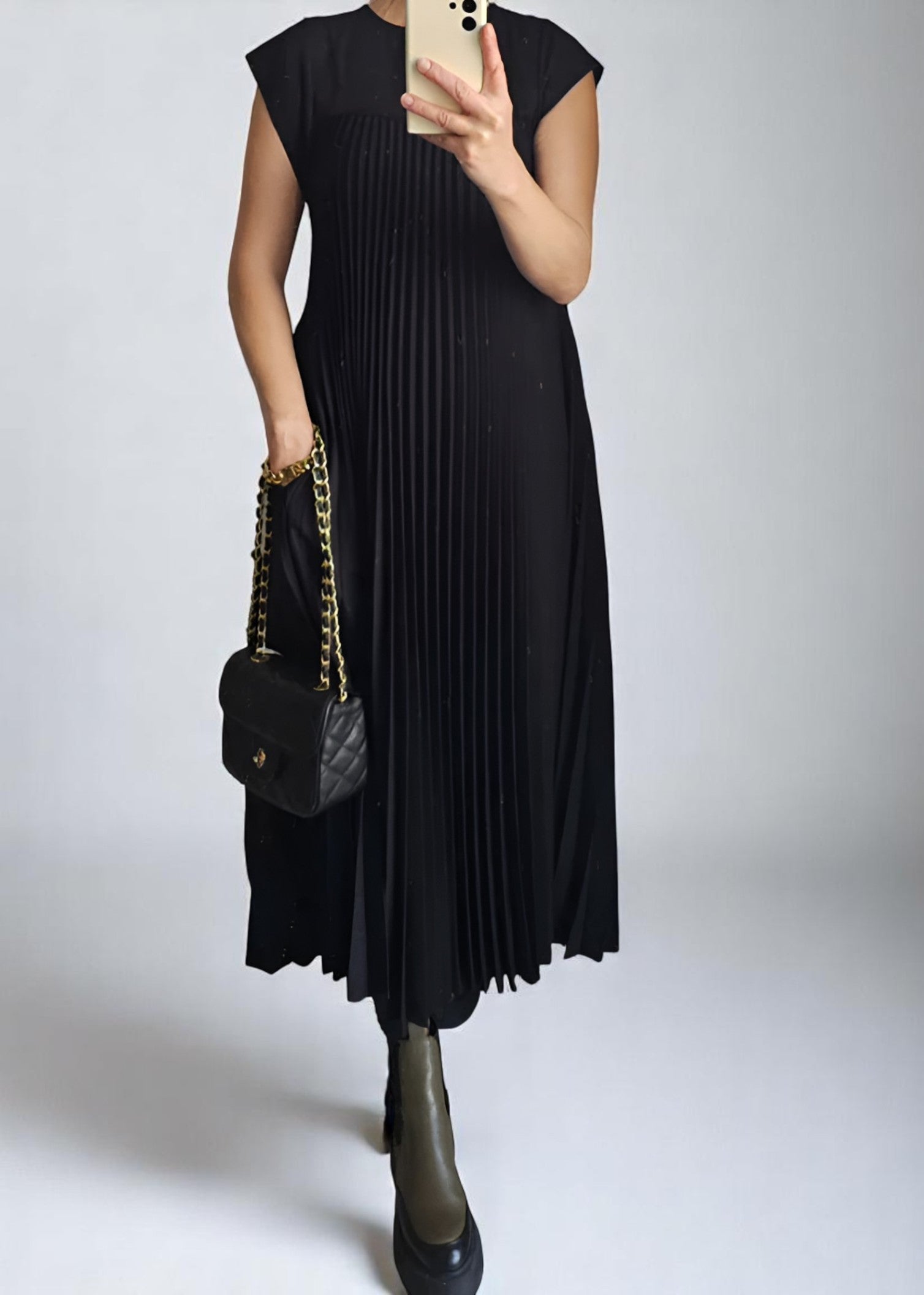 Isla Pleated Dress – Minimalistic & Elegant