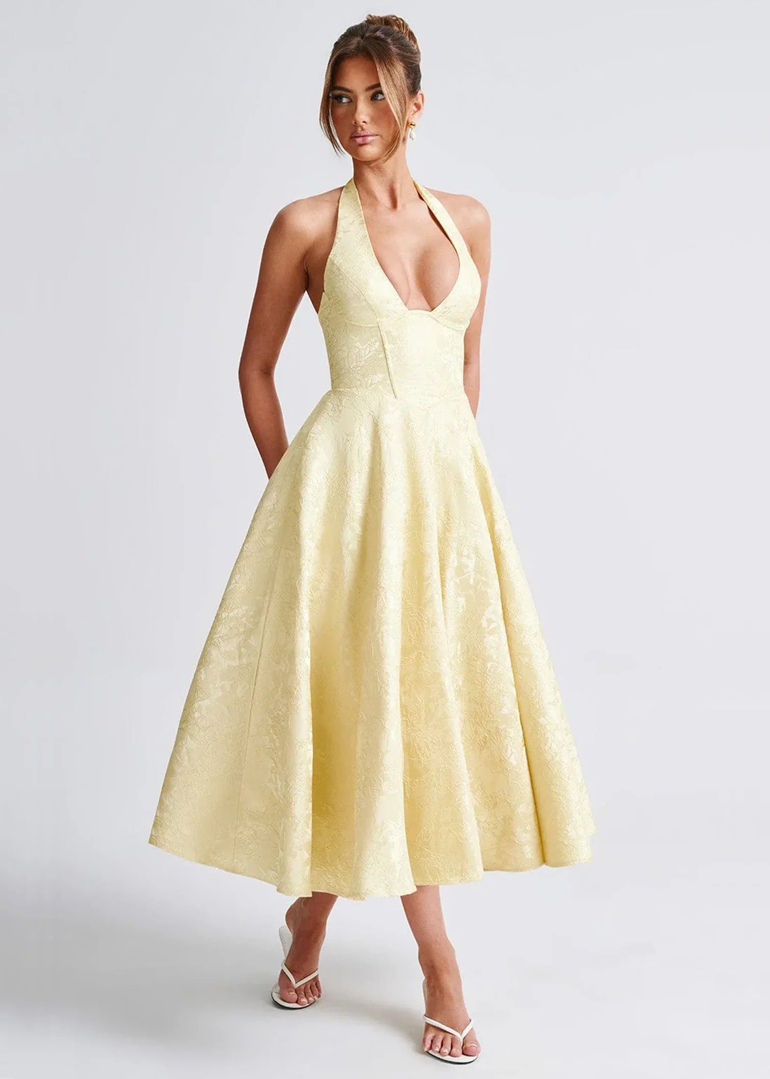 Effie Jacquard Midi Dress – Timeless Elegance in a Modern Silhouette