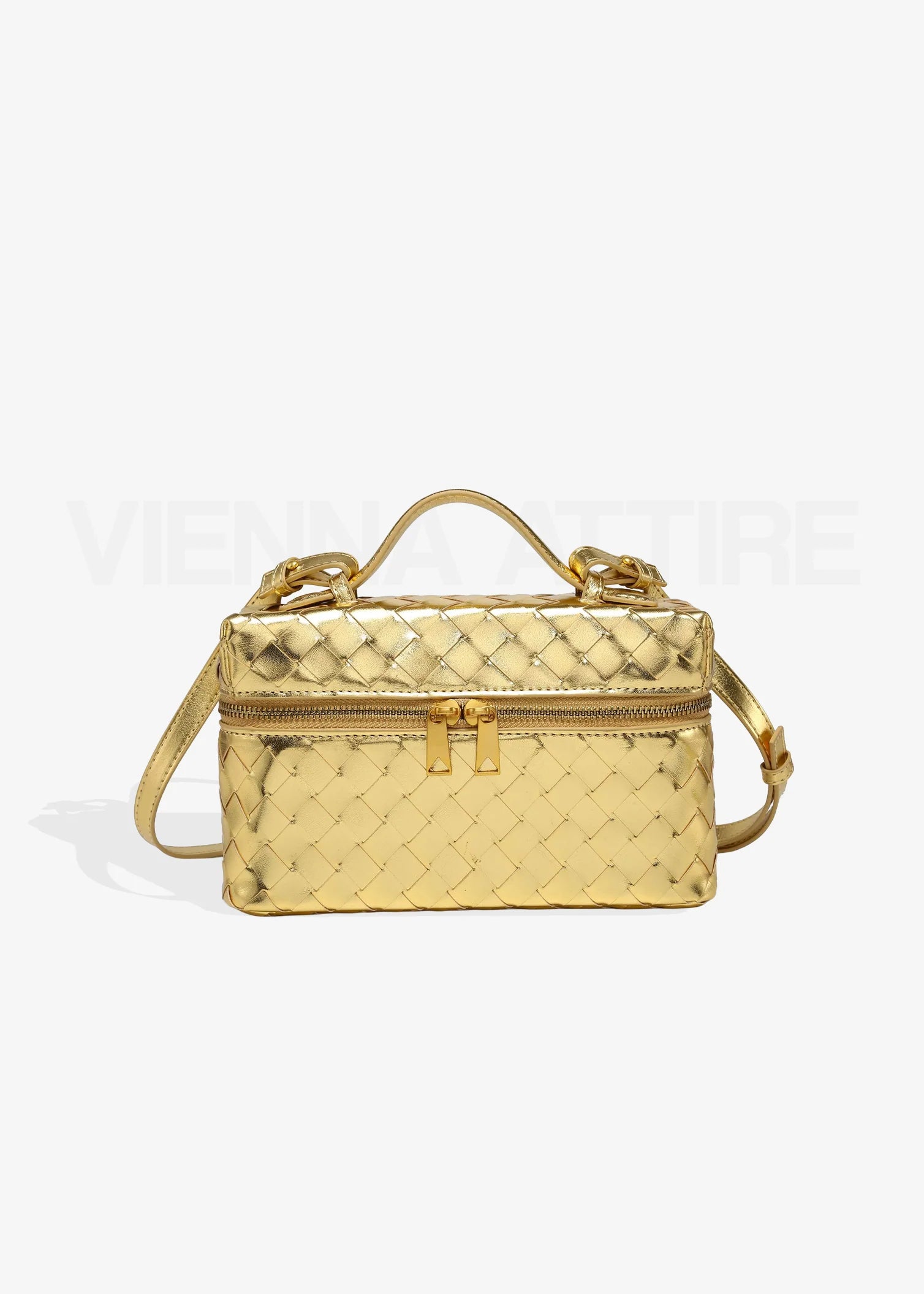 Aria – Structured Mini-Bag with Handle and Gold Details