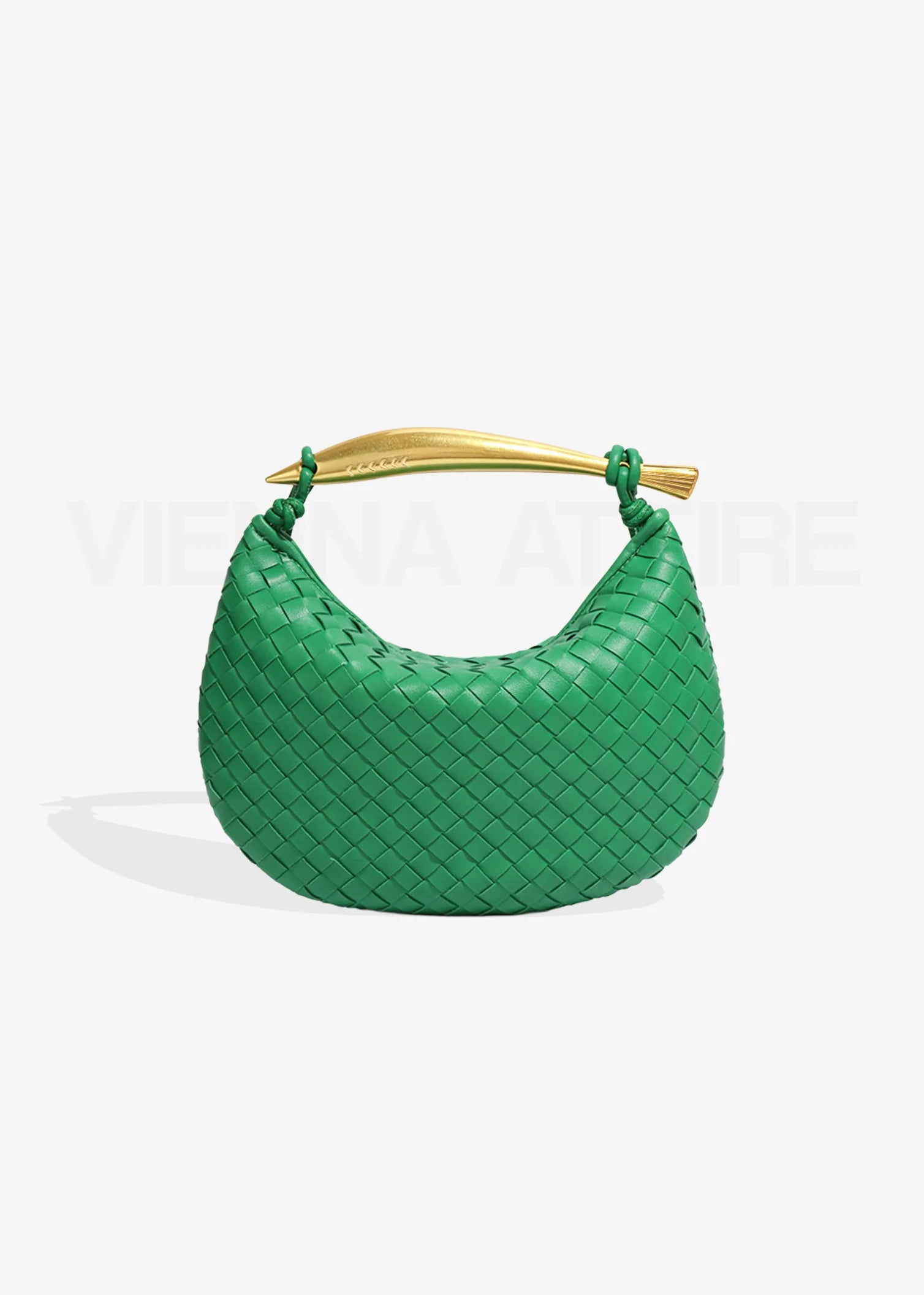 Alexandra – Woven Design Bag with Gold Handle