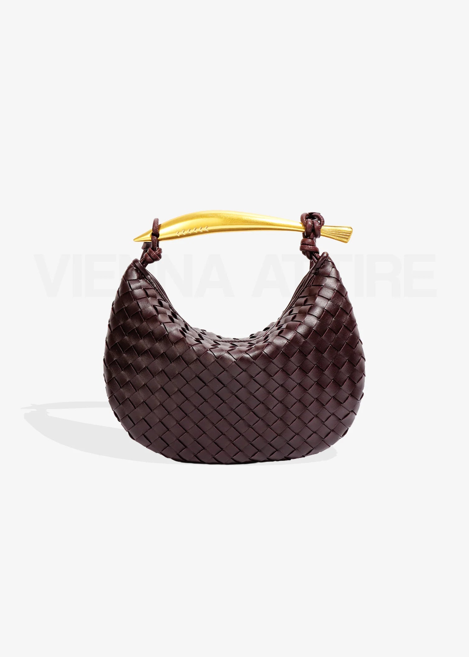 Alexandra – Woven Design Bag with Gold Handle