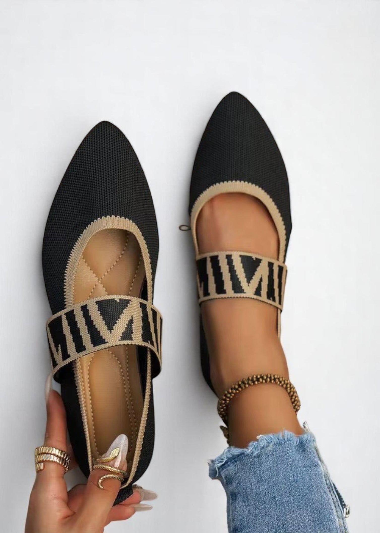 Livia | Lightweight Ballerinas with Elastic Designer Strap