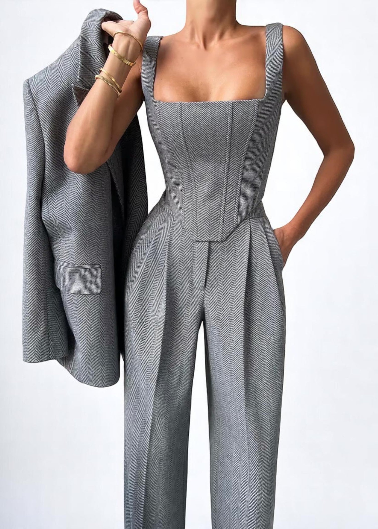 Kira Power Set – 3-Piece Tailoring Set with Corset Top