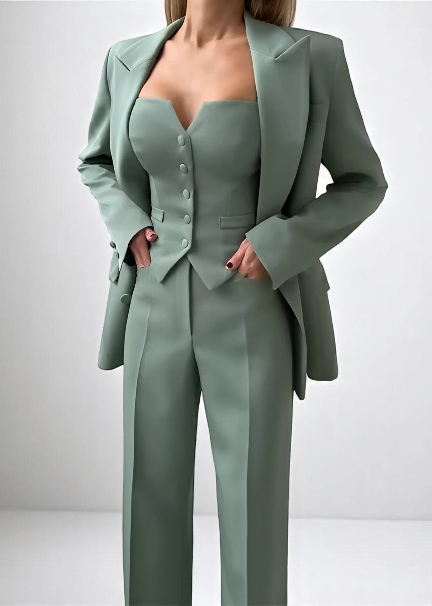 Valeria | Power Suit with Corset Top – 3-piece