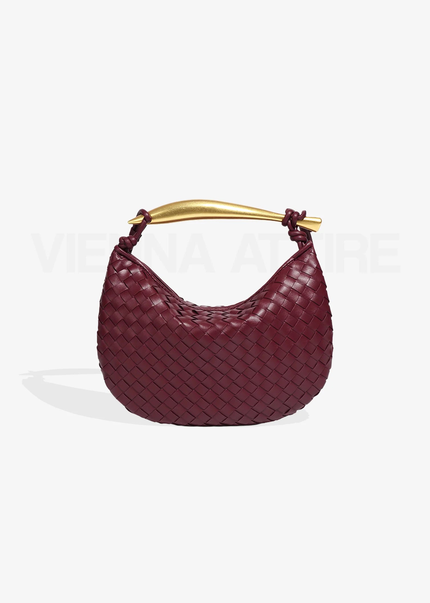 Alexandra – Woven Design Bag with Gold Handle